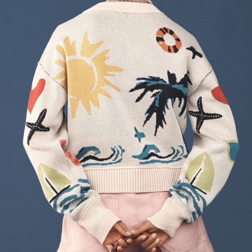 Anthropologie Maeve Lighthouse Sutton Colorful Cardigan - Picture 2 of 5